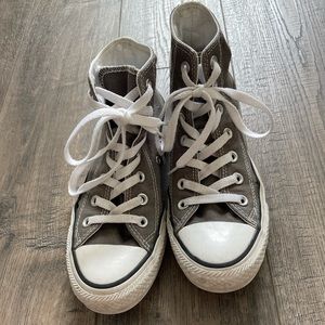 Grey high top converse